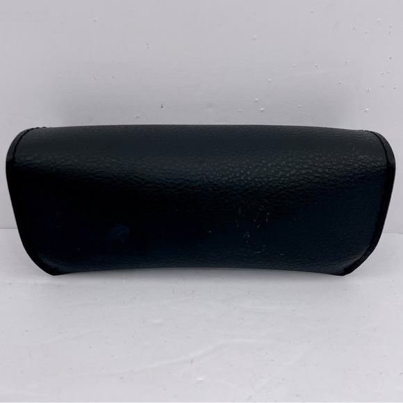 RAY-BAN FAUX PEBBLED LEATHER BLACK GLASSES CASE, UNISEX, BUTTON CLOSURE - Picture 2 of 12